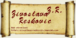 Živoslava Resković vizit kartica